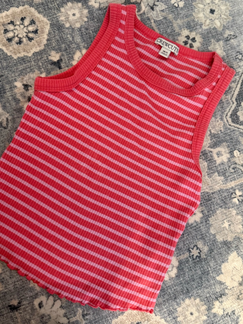 Crewcuts pink stripe tank girls